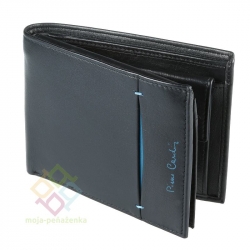 Pierre Cardin pánska kožená peňaženka, čierna-modrá (078806)