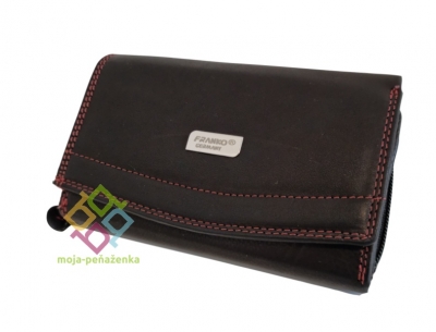 Franko dámska kožená peňaženka, čierna-červená (B-55N)