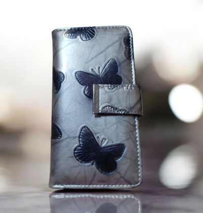 Jennifer Jones dámska kožená peňaženka, šedá-lesklá(5280-14)