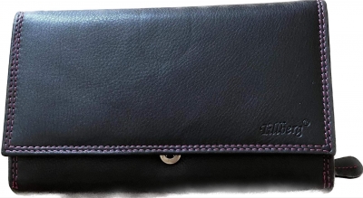 Tillberg, dámska kožená peňaženka (čierno-červena), BB 11